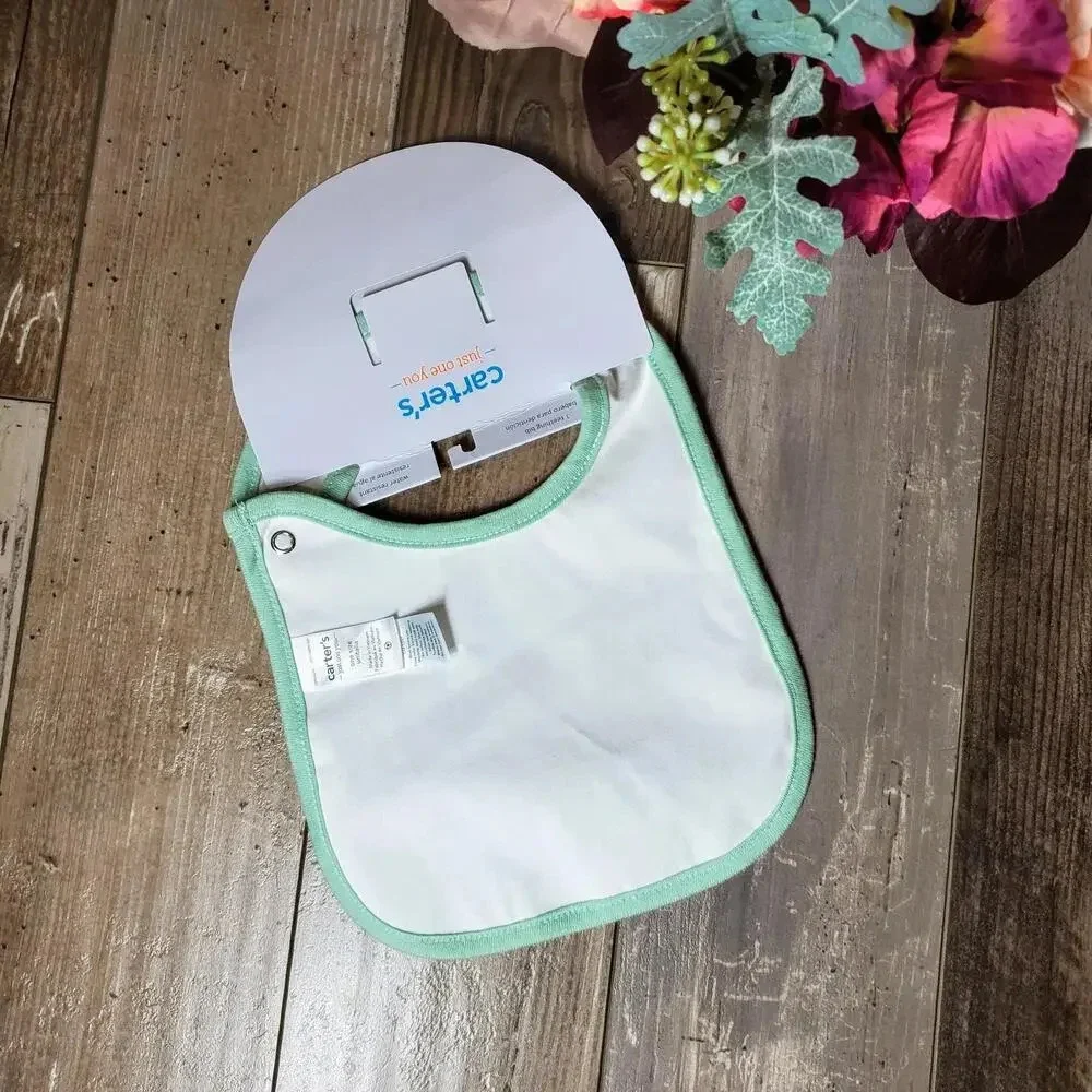 NWT Carter's Just One You My First Easter Teething Bib White Green ONE SIZE